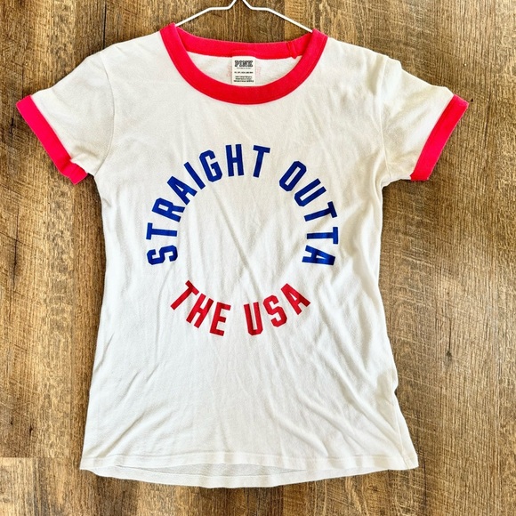 PINK Victoria's Secret Tops - Victoria Sercret PINK Tee “Straight Outta The USA”
